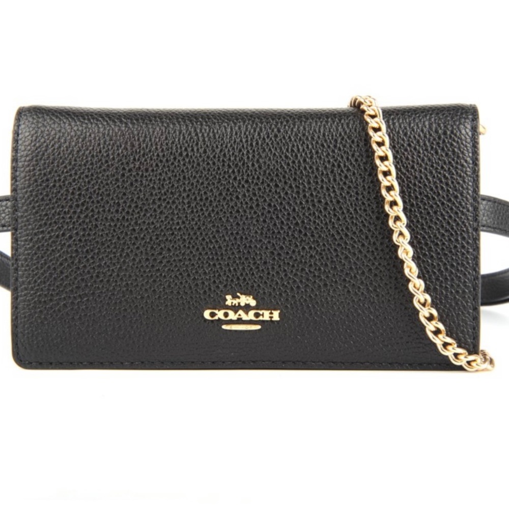 BNWT COACH Gorgeous Black 68338 Convertible Clutch Belt Bag! Sold out!